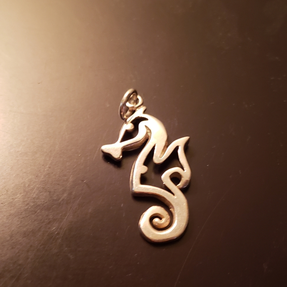 Sterling silver seahorse charm